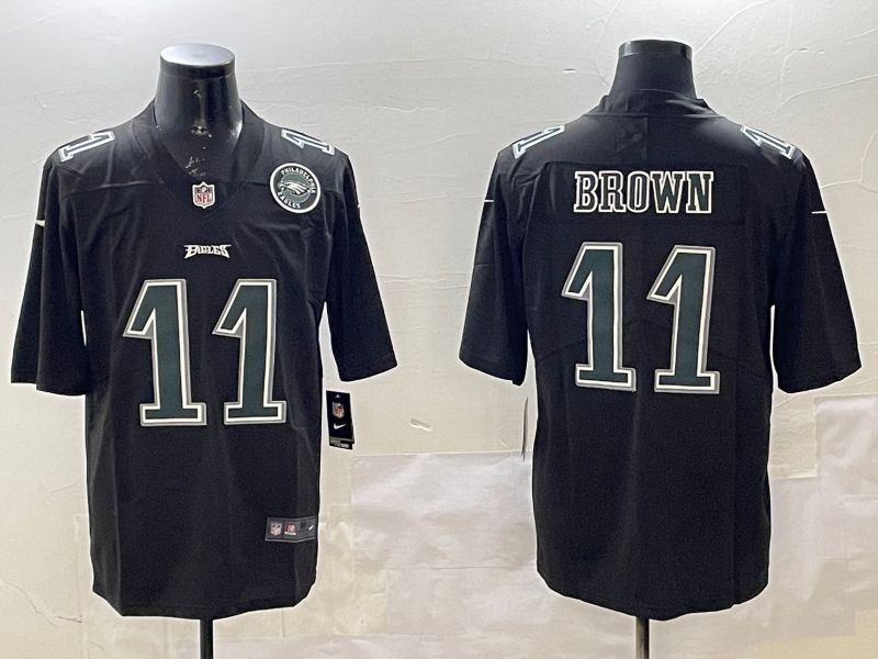 Men Philadelphia Eagles #11 Brown Black 2025 Nike Vapor Limited NFL Jersey style 33->philadelphia eagles->NFL Jersey